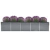 vidaXL Arriate de acero galvanizado gris 400x80x45 cm