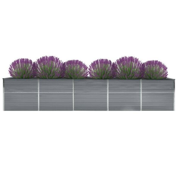 vidaXL Arriate de acero galvanizado gris 400x80x45 cm