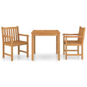 vidaXL Conjunto de comedor de jard&iacute;n de 3 piezas 80x80 cm de madera maciza de teca