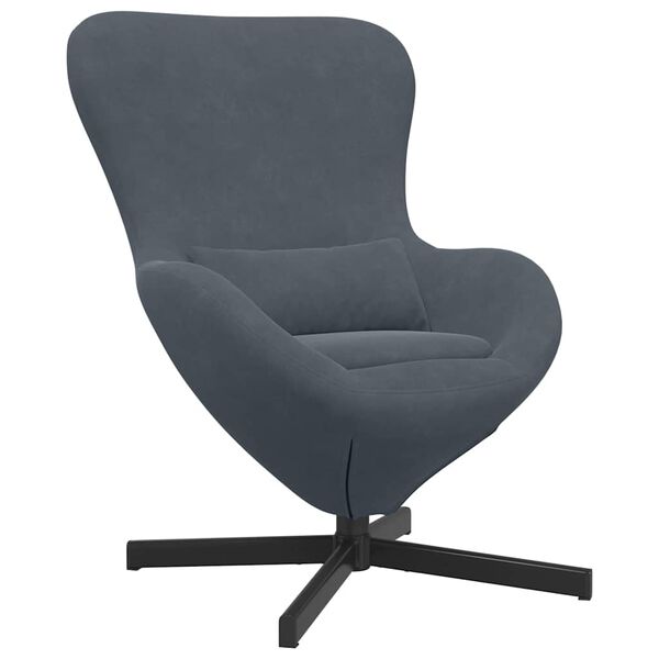 vidaXL Sill&oacute;n huevo Gris oscuro 63 x 73 x 90 cm Terciopelo