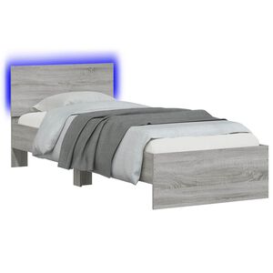 vidaXL Estructura de Cama con LED Sonoma gris 80 x 200 cm