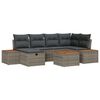 vidaXL Conjunto de sof&aacute;s de jard&iacute;n 7 pcs Gris rat&aacute;n sint&eacute;tico
