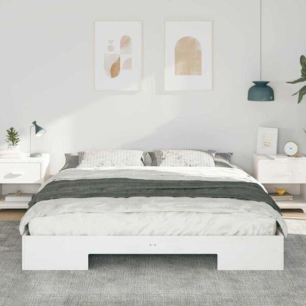 vidaXL Estructura de cama Blanco 180 x 200 cm Madera maciza de pino