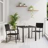 vidaXL Conjunto de Comedor de Jardín 3 pcs Negro ratán sintético
