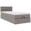 vidaXL Cama otomana con colch&oacute;n tela gris pardo 100x200 cm