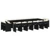 vidaXL Set de muebles jard&iacute;n 17 pzas con cojines rat&aacute;n sint&eacute;tico negro