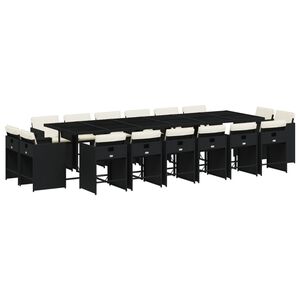 vidaXL Set de muebles jard&iacute;n 17 pzas con cojines rat&aacute;n sint&eacute;tico negro