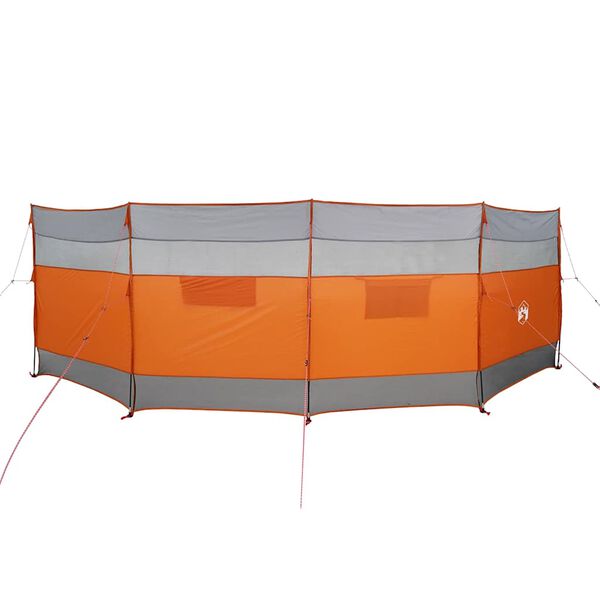vidaXL Cortaviento de camping impermeable gris naranja 510x153 cm