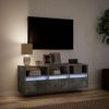 vidaXL Mueble de TV de pared con luces LED gris hormigón 130x31x45 cm