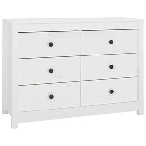vidaXL Armario auxiliar de madera maciza de pino blanco 100x40x72 cm