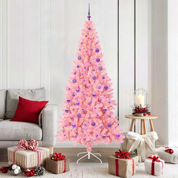 vidaXL &Aacute;rbol de Navidad con 300 LED con soporte Rosa 180 cm PVC