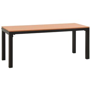 vidaXL Banco de jard&iacute;n acero y WPC marr&oacute;n y negro 110 cm