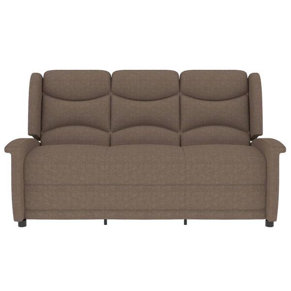 vidaXL Sill&oacute;n reclinable de masaje de 3 plazas tela taupe