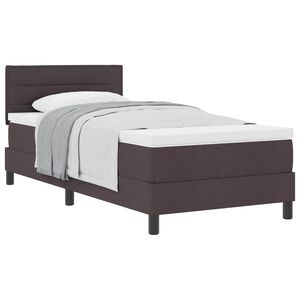 vidaXL Cama tipo Box Spring con colch&oacute;n Marr&oacute;n Oscuro 90 x 200 cm tela