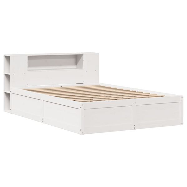vidaXL Estructura de cama sin colchón madera de pino blanca 140x190 cm