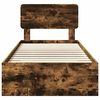 vidaXL Estructura de cama con cabecera Roble ahumado 75 x 190 cm