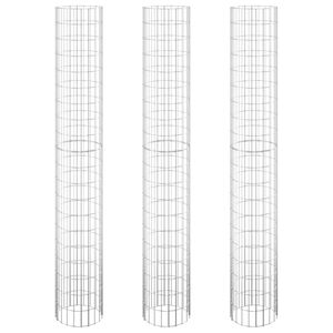 vidaXL Arriate gaviones circular 3 uds acero galvanizado &Oslash;30x200 cm