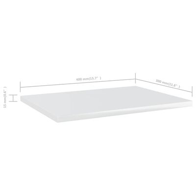 vidaXL Estante estantería 8uds contrachapada blanco brillo 40x30x1,5cm