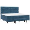 vidaXL Cama box spring con colch&oacute;n terciopelo azul oscuro 200x200 cm