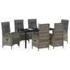 vidaXL Conjunto de Comedor de Jard&iacute;n 7 pcs Gris rat&aacute;n sint&eacute;tico