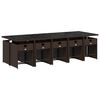 vidaXL Set comedor de jard&iacute;n 11 pzas y cojines rat&aacute;n sint&eacute;tico marr&oacute;n