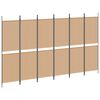 vidaXL Divisor de habitaci&oacute;n de 6 paneles Beige 300 x 180 cm Tela