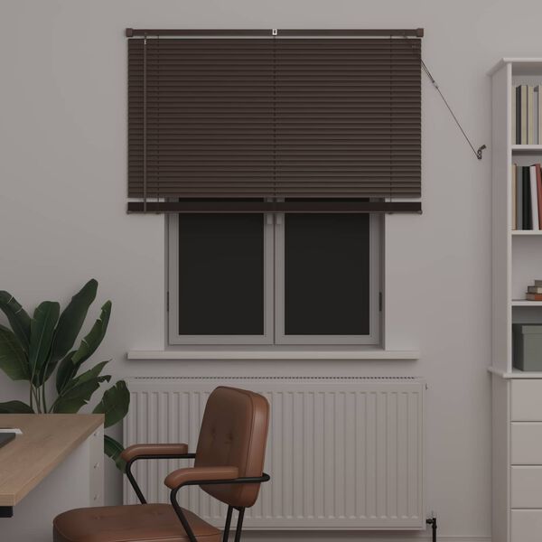 vidaXL Persiana Veneciana Marr&oacute;n Oscuro con Patr&oacute;n 150 x 110 cm PVC