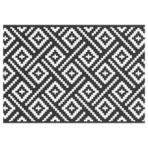 vidaXL Alfombra de exterior ARAKIL blanca y negra 160x230 cm PP