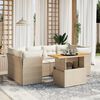 vidaXL Set sofás de jardín 7 piezas y cojines ratán sintético beige