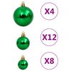 vidaXL Juego de bolas Navidad 112 pzas poliestireno rojo/verde/dorado