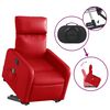 vidaXL Sill&oacute;n de majaje elevable el&eacute;ctrico cuero artificial rojo