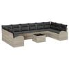 vidaXL Conjunto de sof&aacute;s de jard&iacute;n 11 uds. Gris Claro rat&aacute;n sint&eacute;tico