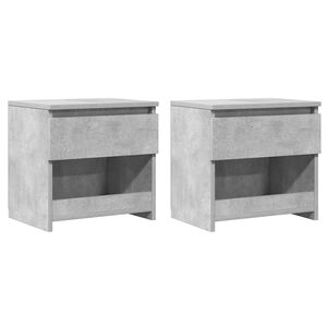 vidaXL Mesitas de noche 2 uds contrachapada gris hormig&oacute;n 40x30x39 cm