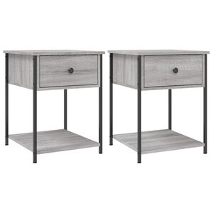 vidaXL Mesita de noche 2 uds madera ingenier&iacute;a gris Sonoma 44x45x58 cm