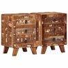 vidaXL Mesilla de noche 2 uds 37x32x50 cm madera maciza reciclada
