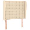vidaXL Cabecero con orejas de tela color crema 103x23x118/128 cm