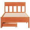 vidaXL Estructura de cama sin colch&oacute;n madera maciza marr&oacute;n 90x190 cm