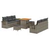vidaXL Conjunto de sof&aacute; de jard&iacute;n 9 uds. 6-N&uacute;mero de plazas Gris