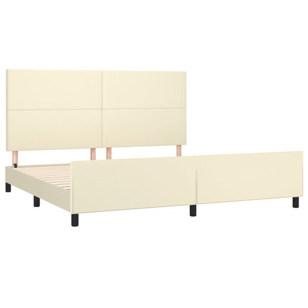 vidaXL Estructura de cama sin colch&oacute;n cuero sint&eacute;tico crema 200x200 cm