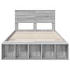 vidaXL Estructura de cama con estante Manual Gris Sonoma 120 x 190 cm