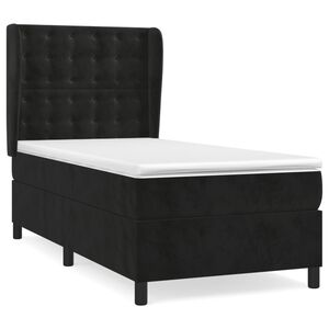 vidaXL Cama box spring con colch&oacute;n cuero sint&eacute;tico negro 90x190 cm