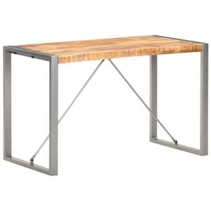 vidaXL Mesa de comedor madera maciza de mango rugosa 120x60x75 cm