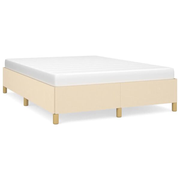 vidaXL Cama sin colch&oacute;n tela color crema 140x190 cm