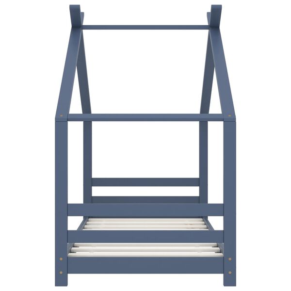 vidaXL Estructura de cama infantil madera maciza pino gris 80x160 cm