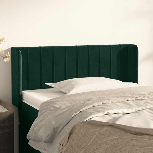 vidaXL Cabecero de terciopelo verde oscuro 83x16x78/88 cm