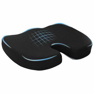vidaXL Almohada para el asiento Espuma Viscoel&aacute;stica Negro