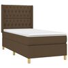 vidaXL Cama box spring con colch&oacute;n tela marr&oacute;n oscuro 90x200 cm