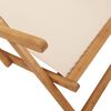 vidaXL Silla de playa plegable madera maciza de eucalipto y tela beige