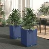 vidaXL Jardineras 2 uds polipropileno azul gris 30x30x37 cm