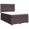 vidaXL Cama box spring con colch&oacute;n tela marr&oacute;n oscuro 140x200 cm